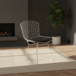 Wire Chair Single Pad (A11) White Steel - Image 4