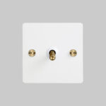 1G Toggle Switch / White / Brass