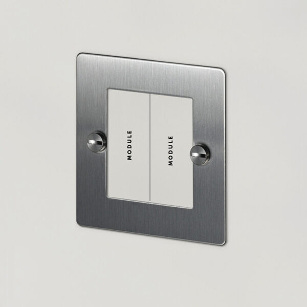 1G Euro Plate - 2 Mod / Steel