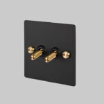 2G Toggle Switch / Black / Brass