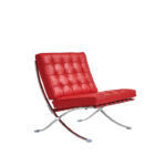 Barcelona Lounge Chair Red Leather