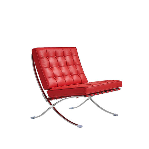 Barcelona Lounge Chair Red Leather