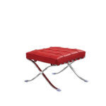 Barcelona Ottoman Red Leather