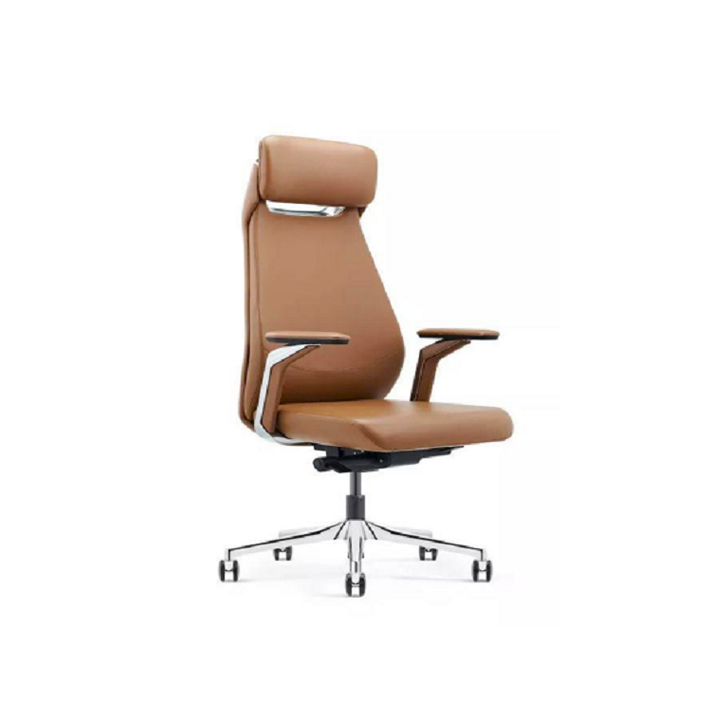A151802A-3.jpg Coups Office Chair Brown Half Leather - Image 1