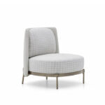 Evanston Lowback Armless Chair Grey Fabric