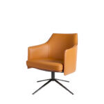 Toledo Lounge Chair Lowback Light Brown Saddle Leather - Image 2