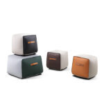 Bly 56 Stool Grey Yellow Polyurethane Leather - Image 2