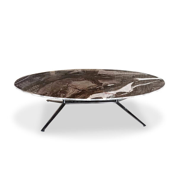 Chama Coffee Table A Round Natural Marble