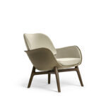 Agita Armchair Lounge Chair Beige Microfiber Leather