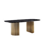 Aphra Dining Table - 2.1 Stainless Black