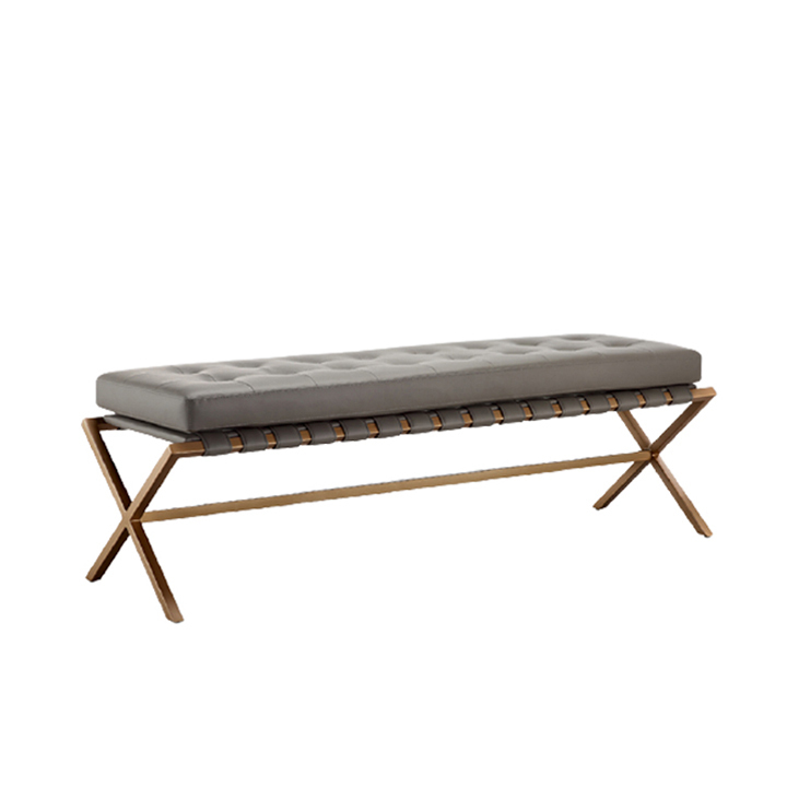 AUGUST-BENCH-A4CF442.jpg August Bench Grey Leather - Image 1