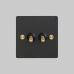2G Toggle Switch / Black / Brass - Image 2