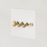 3G Toggle Switch / White / Brass