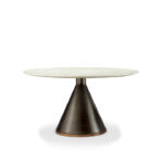 Cone Round Dining Table 1.3 White Carrara Marble