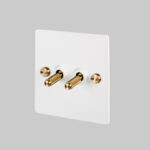 2G Toggle Switch / White / Brass