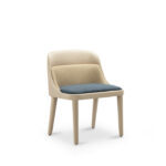 Dove Armless Dining Chair Beige Nappa Solid Birch