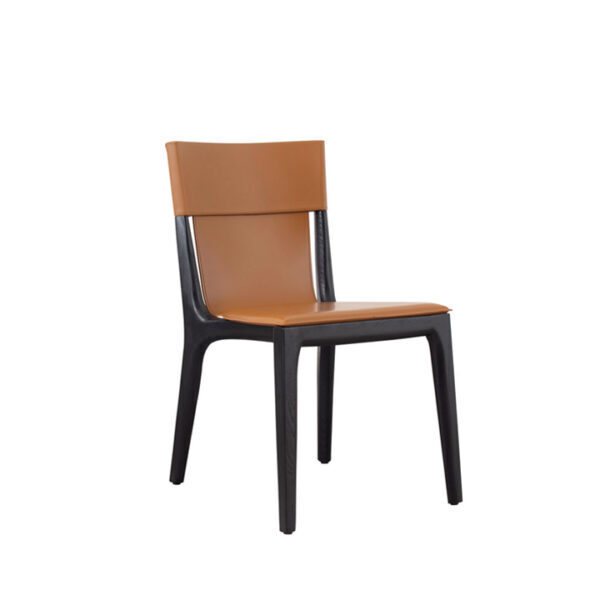 Eltham Armless Chair Brown Leather