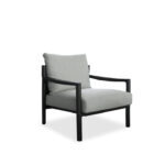 Ergo Lounge Chair Grey Fabric Solid Wood