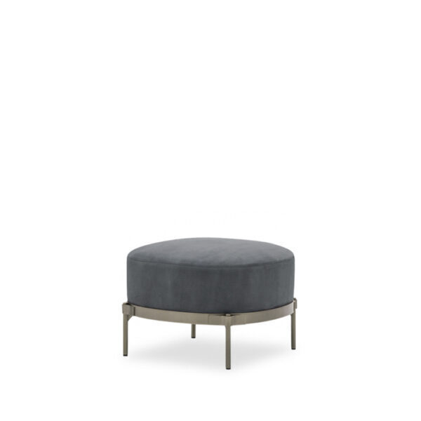 Evanston Ottoman Grey Fabric
