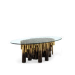 Everett Coffee Table Clear Gold Glass