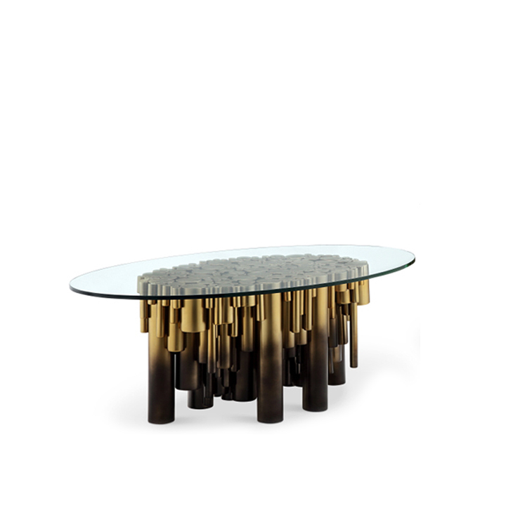 EVERETTE-COFFEE-TABLE-A4ST618.jpg Everett Coffee Table Clear Gold Glass - Image 1