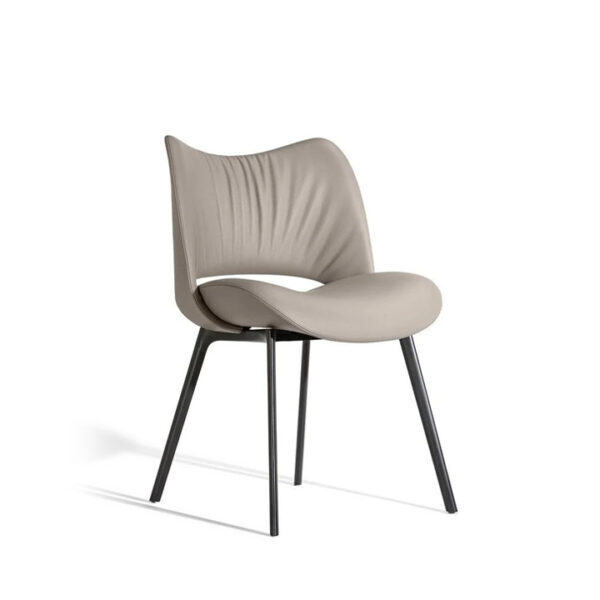Eshtar Dining Chair Grey Nappa Leather
