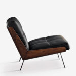 Folkin Armless Lounge Chair - Black Polyurethane - Image 2