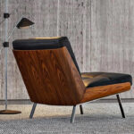Folkin Armless Lounge Chair - Black Polyurethane - Image 3