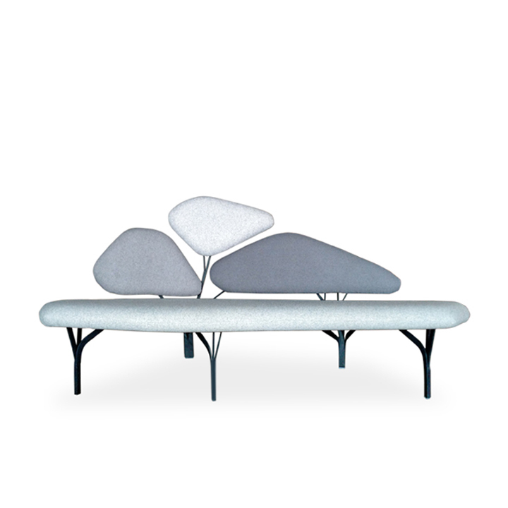 GERMAINE-SOFA-A3KR26.jpg Germaine Sofa Grey Fabric Solid Iron Painted - Image 1