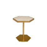 Hexa Side Table Gold Marble