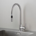 Kitchen Taps / Mixer With Pull Out Spray / Cross / Steel