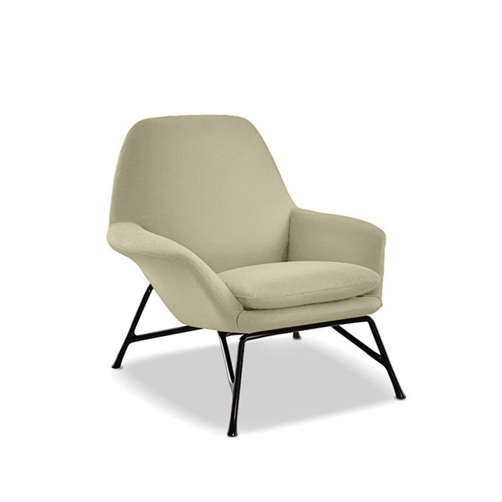 KEAN-LOUNGE-CHAIR-A3KR06F.jpg Kean Lounge Chair Beige Fabric Iron Painted Leg - Image 1