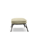 Kean Ottoman Beige Fabric Iron Painted Leg