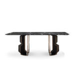 Logan Rectangular Dining Table - 2.1 Black Maarble