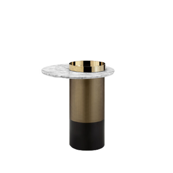Manhattan Side Table Matt White Marble