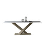 Palo Dining Table Curve - 2.4 White Silk Marble