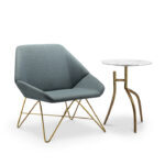 Phoebe Lounge Chair Grey Fabric Brass - Image 2