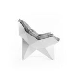 Porcospino Lounge Chair Grey Fabric Steel - Image 3