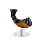Reston Lounge Chair Black Leather Wood