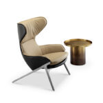 Ryker Lounge Chair Beige Black Half Leather - Image 2