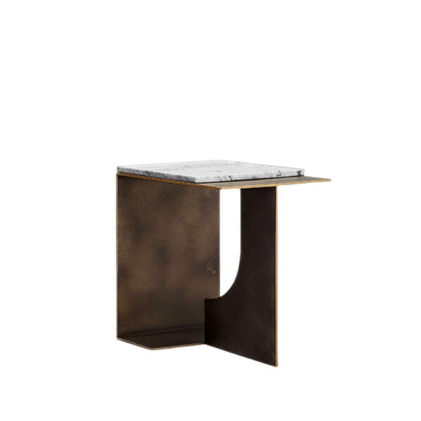 Shine Side Table White Carrara Marble