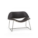 Skara Lounge Chair Black PU Stainless Steel