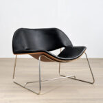 Skara Lounge Chair Black PU Stainless Steel - Image 2