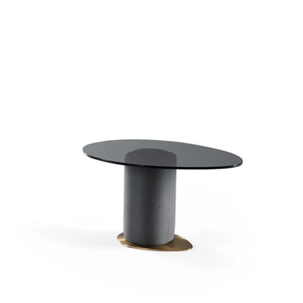 Uovo Coffee Table Stainless Grey Glass