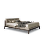 Vee BedFrame 1.8 Dark Walnut Leather