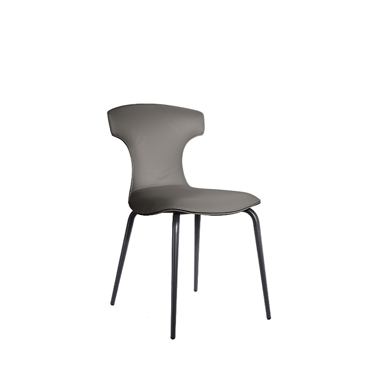 VENTI-B-DINING-CHAIR-A3HY001L-B.jpg Venti Dining Chair Grey Leather Stainless Steel Leg - Image 1