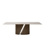 Velence Dining Table Stainless Grey Ceramic