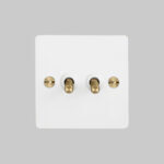 2G Toggle Switch / White / Brass - Image 2