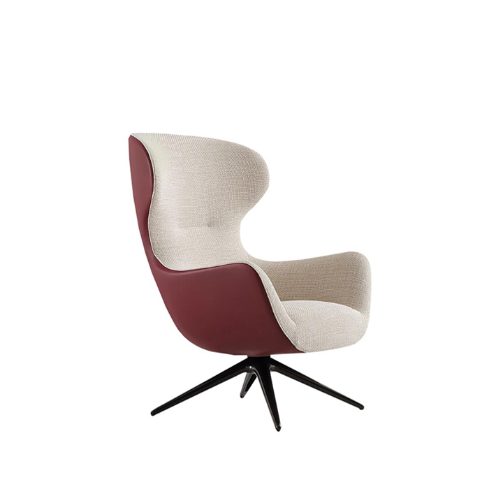 WARDLEY-HIGHBACK-LOUNGE-CHAIR-A3KR29-1.jpg Wardley Highback Lounge Chair Beige Maroon Microfiber Leather - Image 1