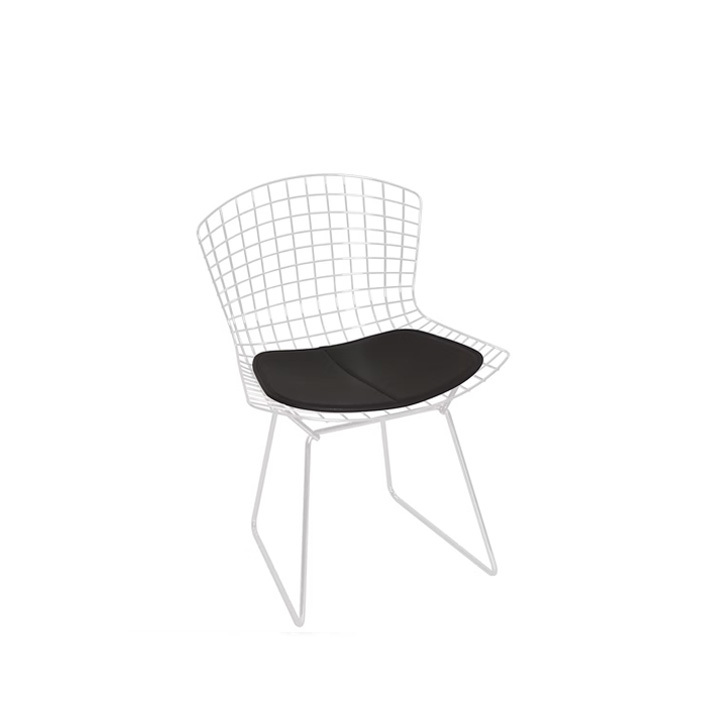 WIRE-SINGLE-white-frame-PAD-CHAIR-A118320.jpg Wire Chair Single Pad (A11) White Steel - Image 1